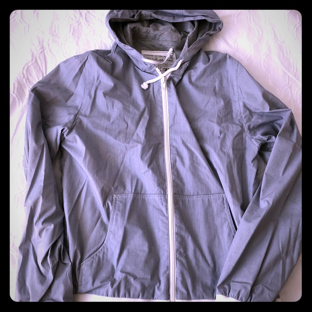 Lightweight Hoodie Jacket Blue/White Size M
